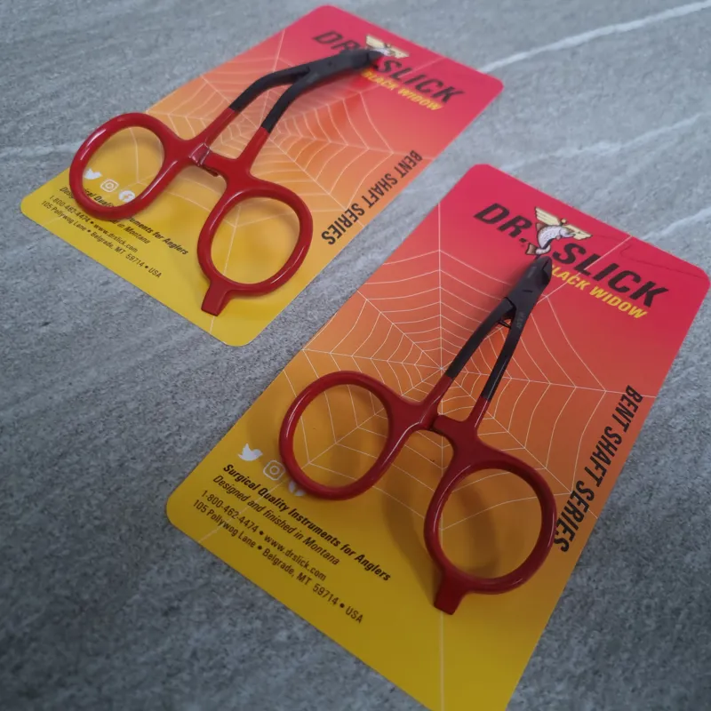 Dr.Slick BLACK WIDOW BENT SHAFT SCISSORS CLAMPS with Straight Blades